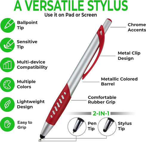 Stylus Pen, 2 in 1 Capacitive Stylus & Ballpoint Click Pen with Comfort Grip for Universal touchscreen Devices, Tablets,iPad, iPhone 6,6 Plus, iPo...