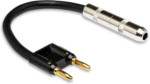 Hosa BNP-116 Black 1/4" TS to Dual Banana Speaker Adaptor, 6 Inch...