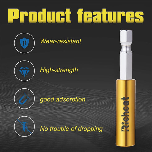 5PCS Strong Magnetic Extension Socket Drill Bit Holder 1/4" Hex Power Tools,Strong Magnetic Extension Bit Holder,Hex Shank S2 Steel Magnetic,Screw...