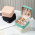 MODENGKONGJIAN Mini Jewelry Travel Case, PU Leather Travel Jewelry Organizer Box, Small Portable Portable Jewellery Storage Holder for Womens Ring...