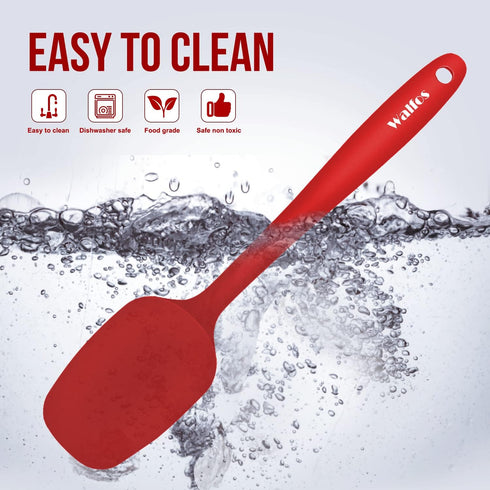 Walfos Silicone Spatula - 600°F High Heat Resistant Kitchen Spoon Spatulas, Strong Steel Core & One-Pieces Seamless Design, Perfect for Cooking Mi...