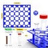 2 Pack 50 Well Centrifuge Tube Rack for 10ml/15ml/50ml Large Size Scientific Laboratory Plastic Tube Rack Holder Detachable Lab Test Tube Rack Ora...
