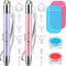 Chuangdi 2 Pieces Diamond Painting Pen LED Drill Pens Diamond Painting Accessories 12 Pen Heads, 2 Anti-Slip Mats, 2 Wax Organizer Cases for DIY P...