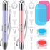 Chuangdi 2 Pieces Diamond Painting Pen LED Drill Pens Diamond Painting Accessories 12 Pen Heads, 2 Anti-Slip Mats, 2 Wax Organizer Cases for DIY P...