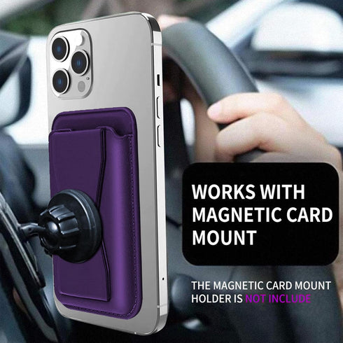 Magnetic Phone Wallet Compatible with Magsafe Wallet, Card Holder for iPhone Supports Car Stand, Kickstand Phone Card Holder for iPhone 15/14/13/1...
