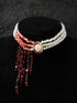 Dripping Blood Necklace,Man-made Pearls Choker Halloween Party Beads Necklace Vampire Witch Party Costume...