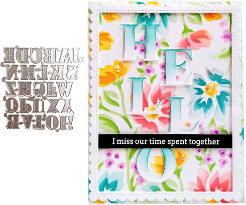 Cutting Dies Kit English Words Metal Stencils Scrapbooking Tools DIY Craft Embossing Template for Paper Card Making Album Arts Supplies (English l...