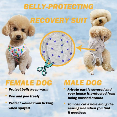 Dog’s Recovery Suit Post Surgery Shirt for Puppy, Wound Protective Clothes for Little Animals(pink white plaid-xs)...