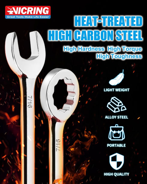 Small Wrench Set 20 Pcs Mini Metric and SAE Ignition Wrench Set Combination Open and Box End Wrench Set with Storage Pouches and Key Chains...