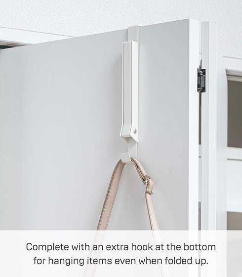 Smart Over The Door Coat Hook Organizer Collapsible Foldable Rack for Entryway Or Bedroom Closet - 2-Hook - Steel...