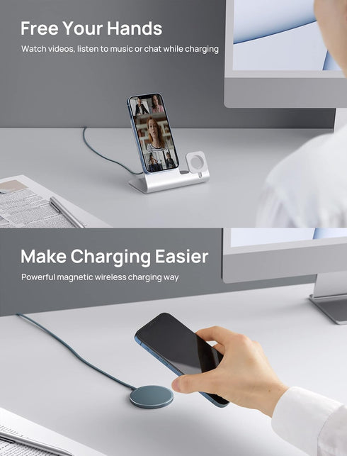 JSAUX Magnetic Wireless Charger Compatible with MagSafe Charger/iPhone 15/15 Pro/15 Plus/15 Pro Max/14/14 Pro/14 Plus/14 Pro Max/13/13 Pro/13 Pro ...