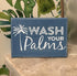 Sukha Home Wash Your Palms Wood Bathroom Sign, Palm Tree Decor, Beach Themed Bathroom Decor, Beachy Decorations Home Decor, Coastal Shelf or Wall ...