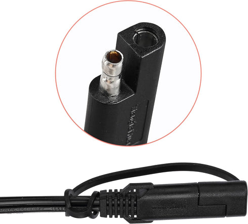 Bates- SAE Battery Connector, 2 Pack, 2 FT, SAE to O Ring Terminal Harness, 2 Pin Battery Connector, SAE Connector, Battery Quick Connect, SAE Ext...