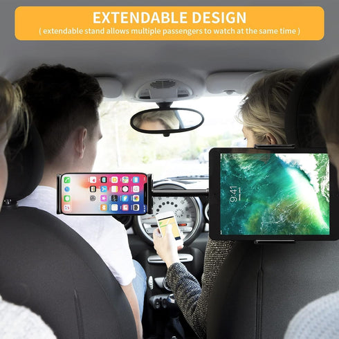 Headrest Tablet Holder with Dual Adjustable Positions,360° Rotation headrest Tablet Holder, Universal ipad Holder for car Backseat for 4" to 11" i...