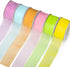 6 Spools Ribbon Sheer Chiffon Ribbon Gift Wrapping Ribbon Summer Ribbon Organza Ribbon for Crafts, 1 Inch Wide 60 Yards...