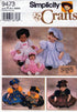 Simplicity Crafts Sewing Pattern 9473 c.1995 SYNDEE's Crafts. Doll Clothes ,Sizes 10", 16" and 21"...