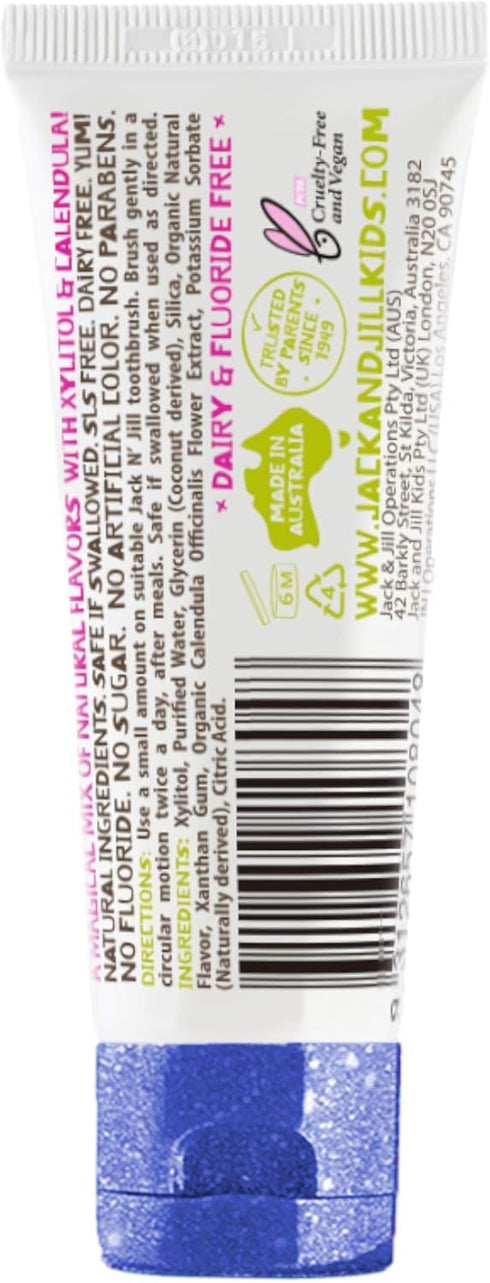 Jack N' Jill Natural Toothpaste - Safe if Swallowed, Contains 40% Xylitol, Fluoride Free, Organic Fruit Flavor, Makes Tooth Brushing Fun for Kids ...