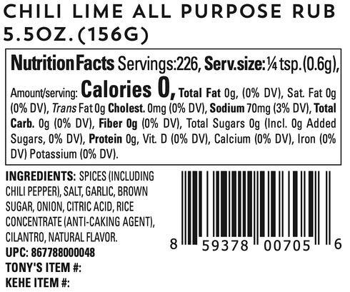 Oakland Dust Chili Lime All Purpose Rub 4.75 Oz (135g) Shaker Bottle...
