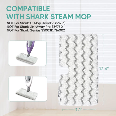 4 Pack S3501 S3601 Steam Pocket Mop Pads for Shark S3500 Series S3501 S3601 S3550 S3901 SE450 S3801CO S3601D S2901 S2902 Steam Mop Pads Washable...
