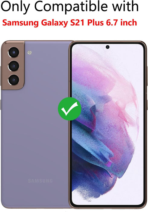 bersem [2+2 Pack Privacy Screen Protector for Samsung Galaxy S21 Plus, 6.7 Inch with Tempered Glass Camera Lens Protector, Anti-Spy Flexible TPU F...