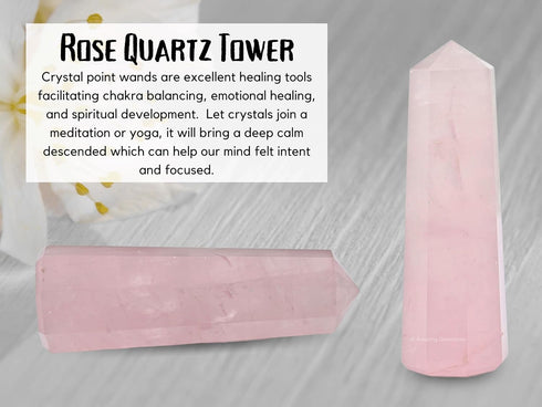 Amazing Gemstone Star Rose Quartz Crystal Towers ~ Natural Healing Crystal Point Obelisk for Reiki Healing and Crystal Grid (2 to 3 INCH)...