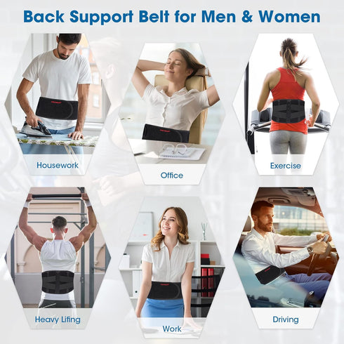 CUEHEAT Back Brace for Lower Back Pain relief - Lumbar Support Belt for Women, Adjustable Back Support Belt with 5 Stays, Lower Back Brace for Sco...