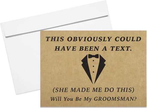 Teling 8 Pieces Groomsmen Proposal Gift Proposal Cards 7 Pieces Will You Be My Groomsman Funny Cards and 1 Will You Be My Best Man Card for Weddin...