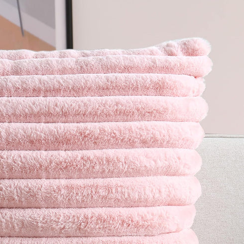 Super Soft Throw Pillow Cover 20x20 Double Side Home Decor Faux Fur Pillowcase Bold Stripe Extra Thick Cushion Cover for Couch 100% Polyester, 50x...