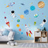 decalmile Outer Space Wall Decals Rocket Planets Astronaut Wall Stickers Baby Nursery Boys Bedroom Playroom Wall Decor...