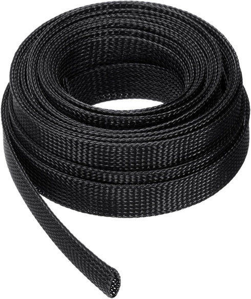 uxcell 25 Ft - 1 Inch Expandable Braided Cable Sleeve, PET Cable Management Wire Sleeving Cord Protector, Wire Wrap Loom Tube for TV Computer Audi...