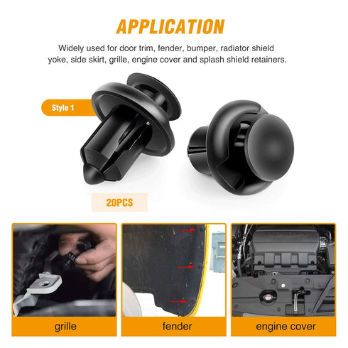 GOOACC GRC-30 120PCS Car Retainer 6.3mm 8mm 9mm 10mm Expansion Screws Replacement Kit Bumper Push Rivet Clips, 1PC Fastener Remover...