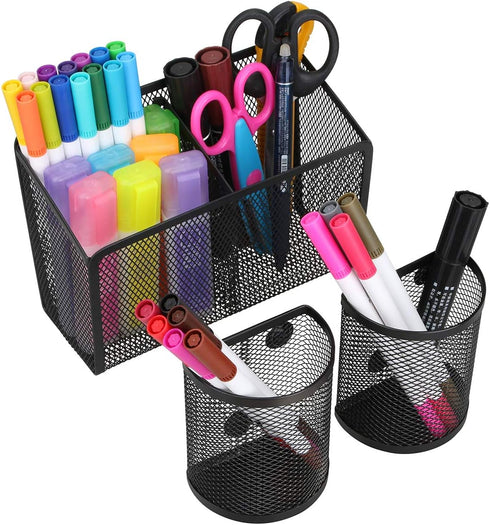 Magnetic Pencil Holder, Metal Strong Magnet Pen Cup Magnetic Marker Storage Basket Organizer to Hold Whiteboard Refrigerator Fridge Locker Accesso...