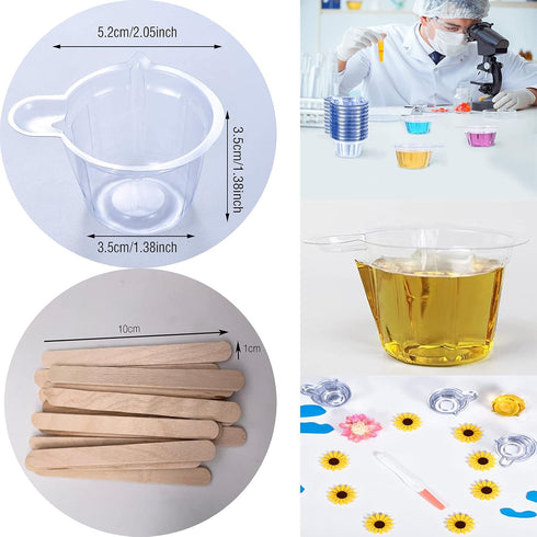 Mixing Cup 100PCS,40ml Disposable Plastic Resin Mixing Cups Multipurpose Dispensing Cup for Mixing Paint, Epoxy, Resin Crafts DIY (Clear),Come wit...