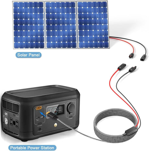 TAIFU Solar Connector to XT60 Adapter Cable 16AWG 11Ft Power Solar to XT60 Charge Extension Cord for EF ECOFLOW River 2 & Delta Series Portable Po...