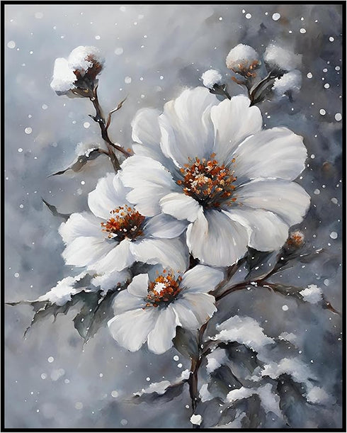 Posterizer 1 pcs-dainty flowers in nature -oil painting style-15-Floral & Botanical Art-Landscape & Nature Art-Living Room Bedroom Decor- unframed...