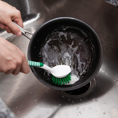 Libman Green & White Cleaning Brush Kit, 3-Piece Set, All-Purpose Brushes for Kitchen, Basins, Sinks, Dishwashers...