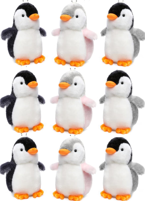 9 Pcs Mini Penguin Stuffed Animal Plush Keychain Toys Cute Penguin Gifts Penguin Party Supplies Small Penguin Hanging Pendant for Bag Christmas Tr...