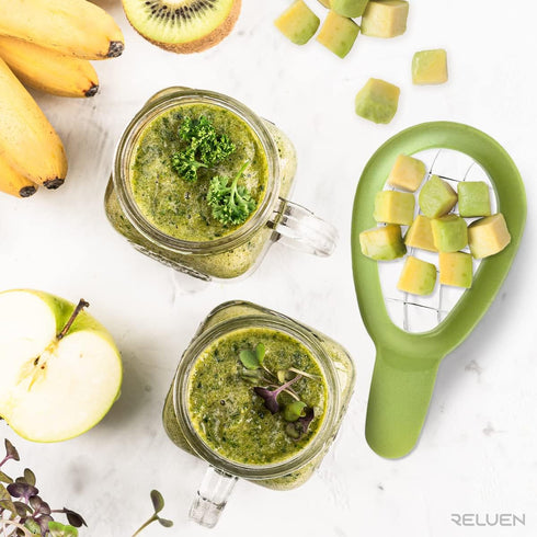 Avocado Slicer Tool - 3.2 x 6.3 Inches Avocado Cuber Tool with Ergonomic Handle, Easy to Use and Clean, Food-Grade Plastic and Stainless Steel, Go...