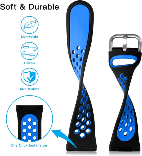 Getino Women Men, Waterproof Soft Stylish Accessories, Sport Band for Fitbit Sense/Sense 2/ Versa 3/ Versa 4 Watch, Large 3Pack-6...