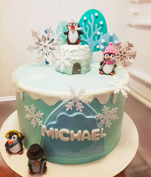 JeVenis Winter Penguin Cake Decoration for Onederland Party - Snowflake Supplies...