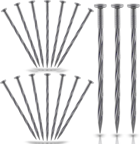 40-Pack 8-Inch Plastic Landscape Garden Edging Anchoring Stakes, Spiral Landscape Anchoring Spikes for Paver Edging, Weed Barrier, Artificial Turf...