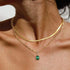 ACECHA Gold Layered Necklaces for Women, 18K Gold Plated Emerald Pendant Rectangle Necklaces for Teen Girls, Layering Choker Necklace Jewelry Gift...