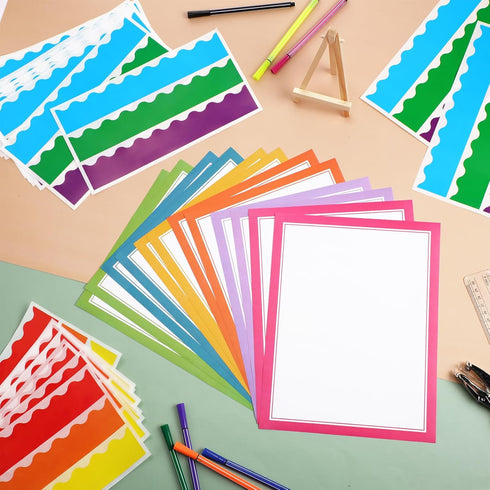 90 Pcs Science Fair Board Supplies Include 72 Trim Scalloped Bulletin Board Borders 18 Presentation Board Subtitles for Classroom Office Display B...
