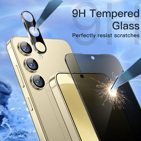 JETech Privacy Screen Protector for Samsung Galaxy S24 5G 6.2-Inch with Camera Lens Protector, Anti-Spy Tempered Glass Film, Fingerprint ID Compat...