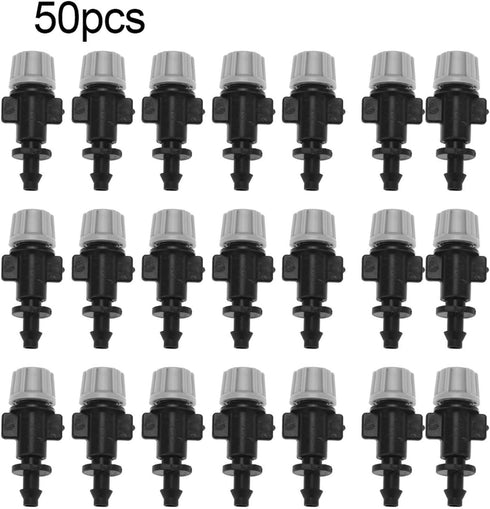 Oumefar 50pcs/Set Misting Nozzles Plastic Sprinkler Head Atomizer Nozzles Adjustable Misting Drippers for Garden Agricultural Greenhouse Drip Irri...