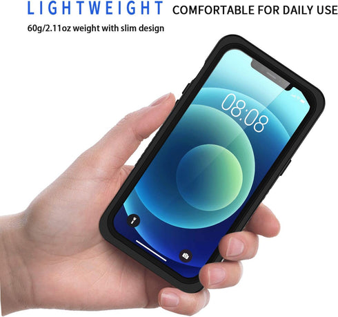 Lanhiem for iPhone 12 Pro Max Case, IP68 Waterproof Dustproof Shockproof Case with Built-in Screen Protector, Full Body Underwater Protective Clea...