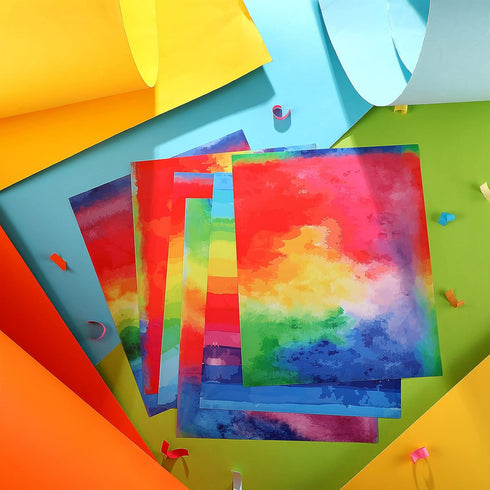 6 Sheets Tie Dye Iron on Vinyl, Ombre Glitter Vinyl Sunflower Heat Transfer Vinyl Rainbow HTV, 10 x 12 Inch Watercolor Pastel Heat Transfer Vinyl ...