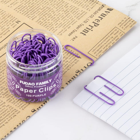 Jumbo Paper Clips, 2 Inch Large Paper Clip, 100 pcs Paperclips (Jumbo, Purple)...