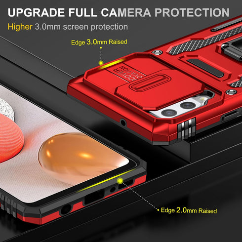 for Samung Galaxy A42 5G Case with Slide Camera Cover Ring Kickstand Military Grade Shockproof Case Armor Heavy Duty for Galaxy A42 5G Phone Case ...