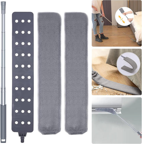 Retractable Gap Dust Cleaner, Microfiber Hand Duster, Under Fridge & Appliance Duster, Telescopic Dust Brush for Wet and Dry, Cleaning Tools for H...